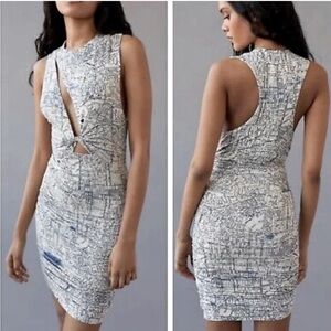 Urban Outfitters Blue and White Mini Dress